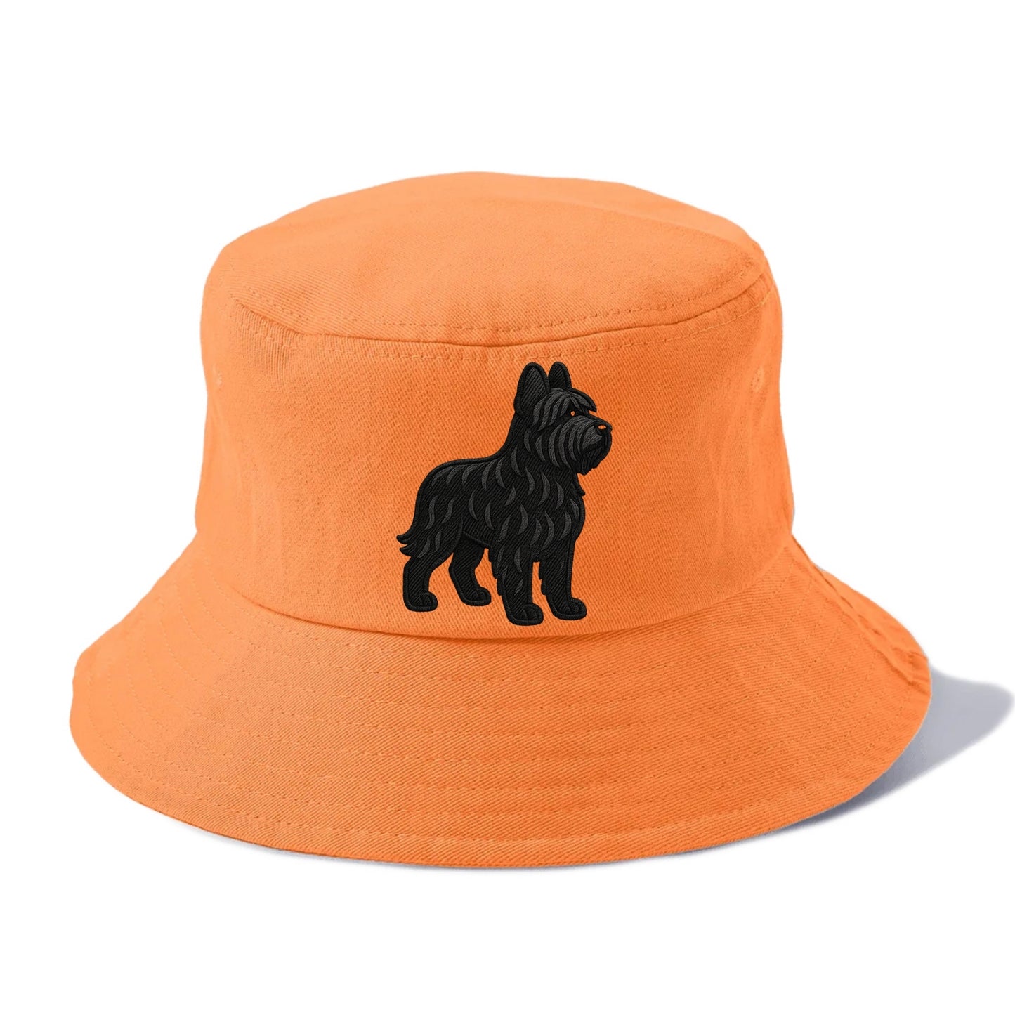 Briard - Black wavy coat embroidered herding pose - Bucket Hat - Terracotta Clay(Orange)