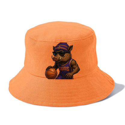 Phoenix Javelina wearing Suns beanie with cactus patch and wayfarer sunglasses - Bucket Hat - Terracotta Clay(Orange)