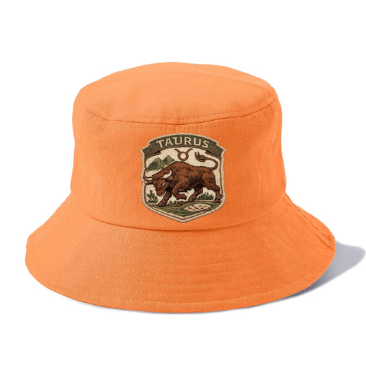 TAURUS BULL - strong bull in brown and green , earth sign - Bucket Hat - Terracotta Clay(Orange)