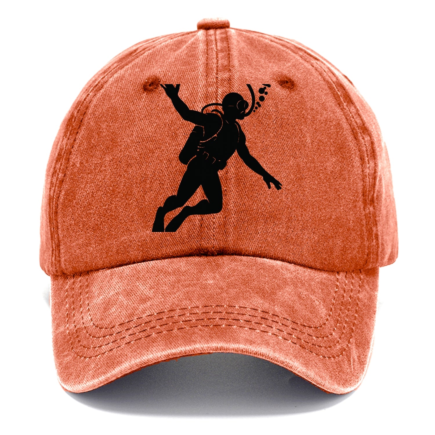 Scuba diver descending with gear - Classic Cap - Terracotta Clay(Orange)