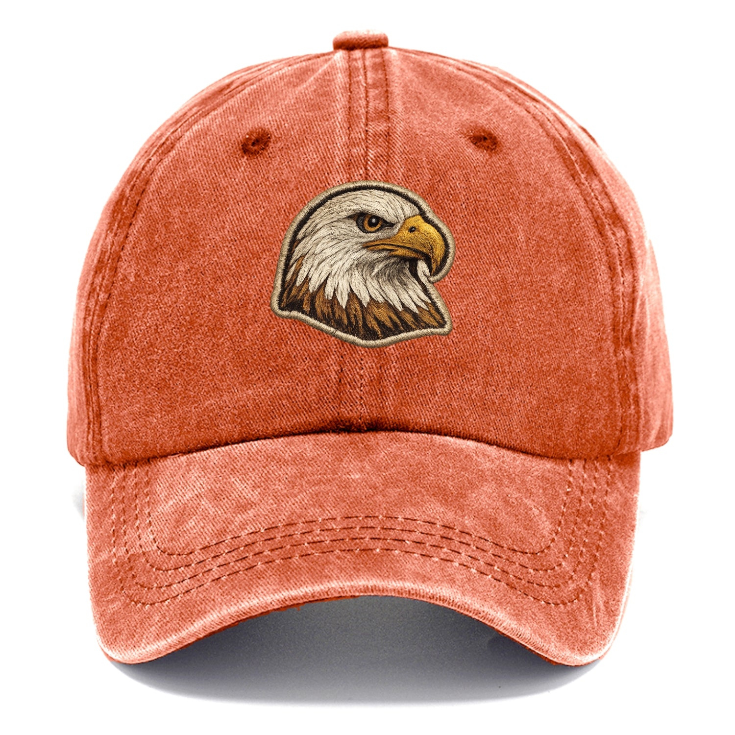 EAGLE HEAD PROFILE - majestic bald eagle in brown, white and gold , American pride - Classic Cap - Terracotta Clay(Orange)