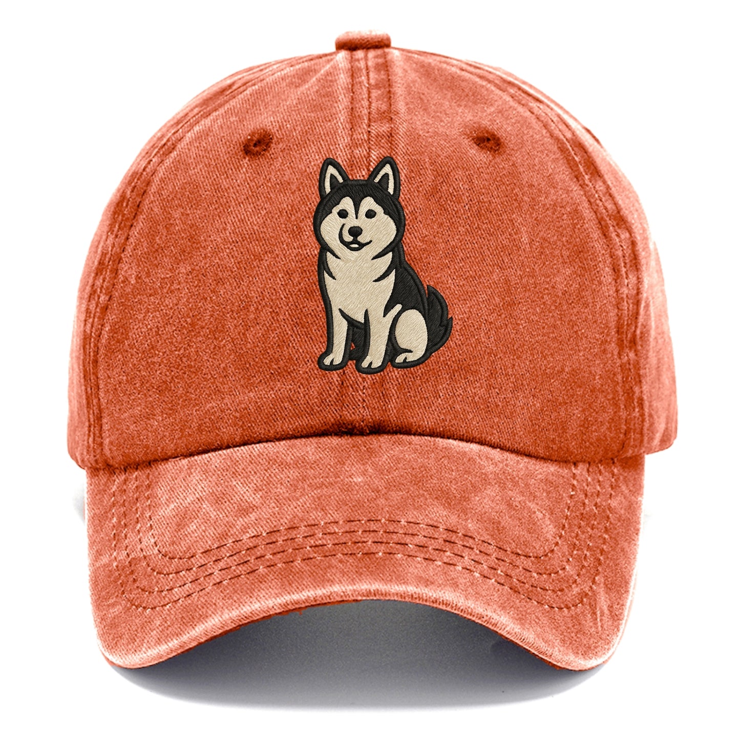 Pomsky - Pomeranian-Husky mix sitting po Classic Cap - Terracotta Clay(Orange)