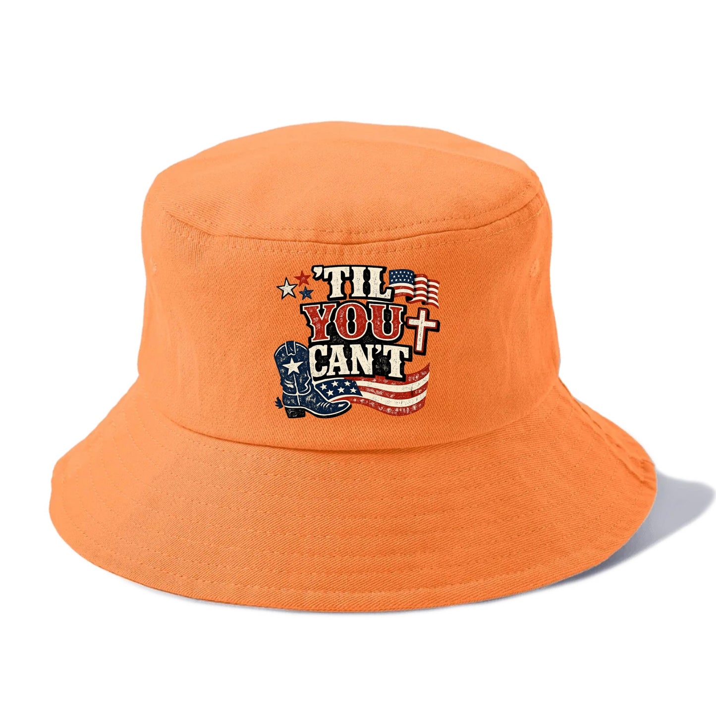 Til You Cant - Patriot Cross - Bucket Hat - Terracotta Clay(Orange)