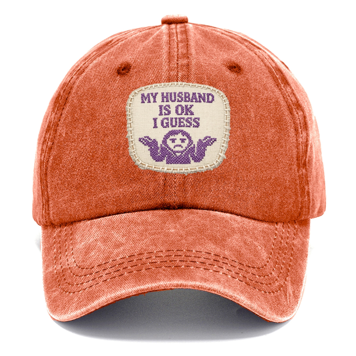 MY HUSBAND IS OK I GUESS - purple ok shrug - purple - mediocre husband - Classic Cap - Terracotta Clay(Orange)