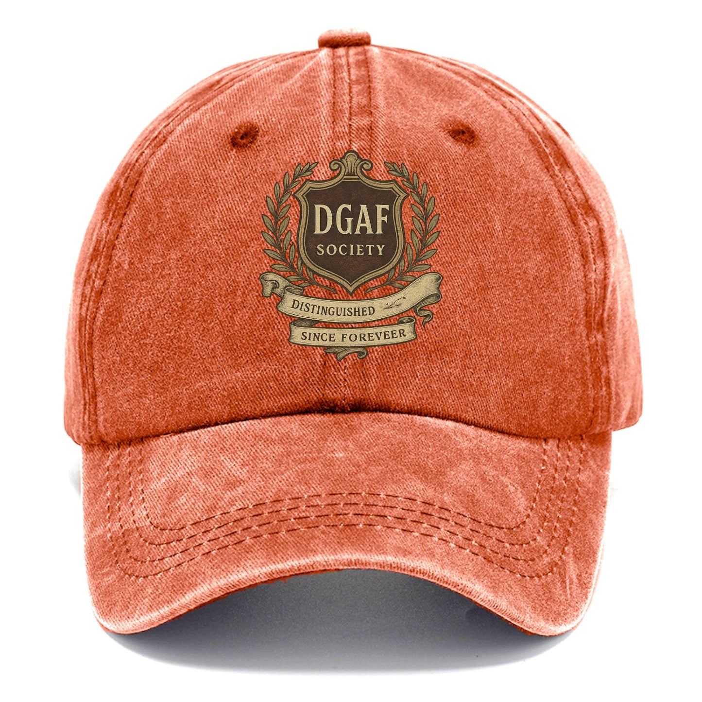Official membership card design - "DGAF Society - Distinguished Members Since - Classic Cap - Terracotta Clay(Orange)