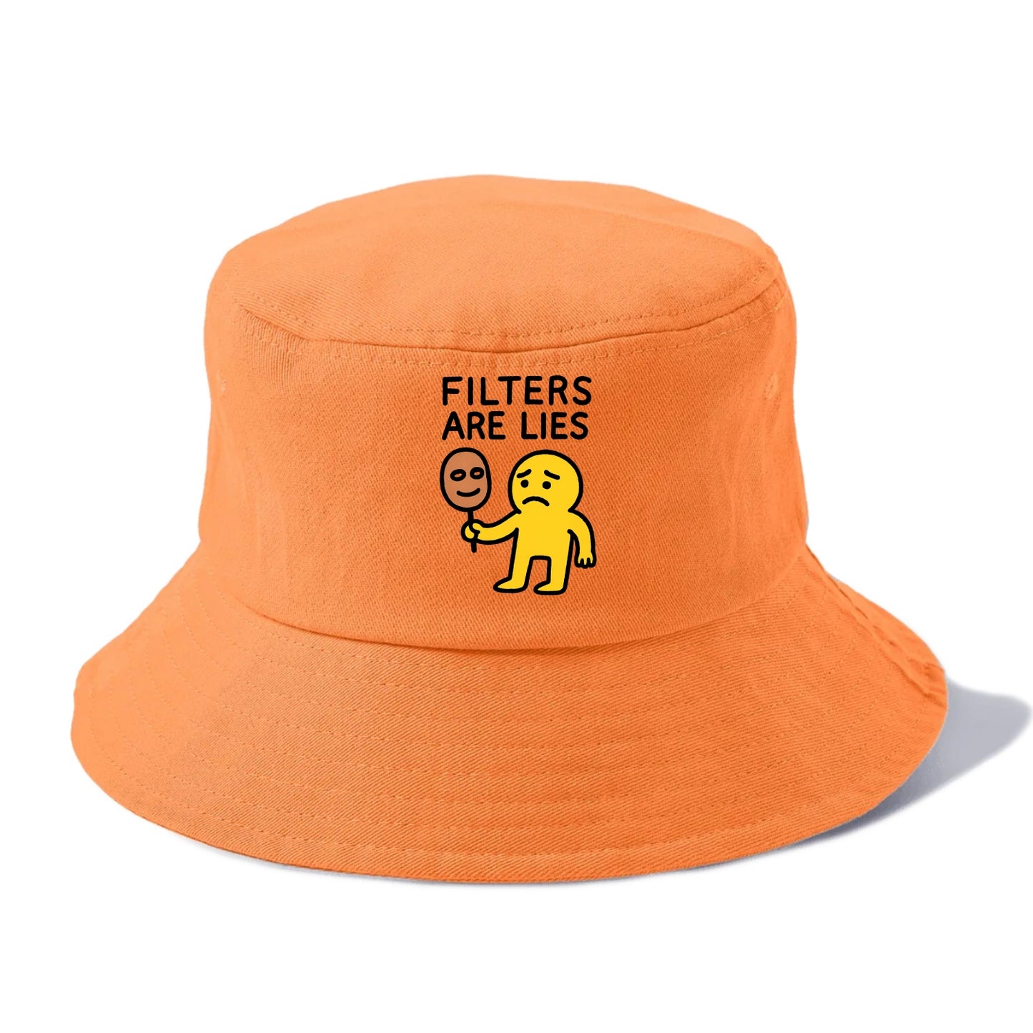 FILTERS ARE LIES | Mask arguing with face - Bucket Hat - Terracotta Clay(Orange)