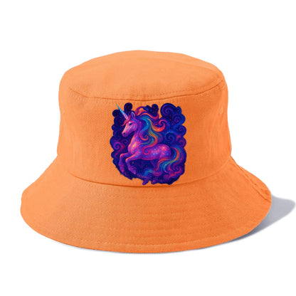 Magical unicorn with flowing rainbow gradient mane, iridescent horn with spiral light - Bucket Hat - Terracotta Clay(Orange)