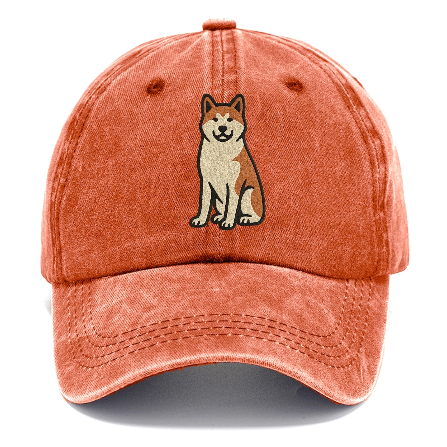 Akita - White and red sitting pose - Classic Cap - Terracotta Clay(Orange)