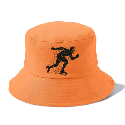 Speed skater in racing crouch - Bucket Hat - Terracotta Clay(Orange)