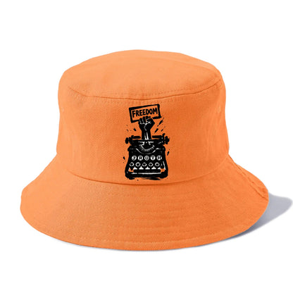 Typewriter keys - journalism and truth ink art - Bucket Hat - Terracotta Clay(Orange)