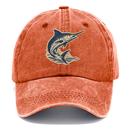 SWORDFISH MARLIN - leaping marlin in blue and silver , sport fishing - Classic Cap - Terracotta Clay(Orange)