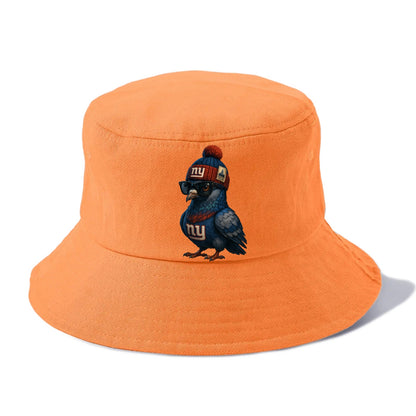 Manhattan Pigeon wearing Giants beanie with Empire State patch and wayfarer sunglasses - Bucket Hat - Terracotta Clay(Orange)