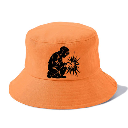 Welder sparks flying dramatically - Bucket Hat - Terracotta Clay(Orange)
