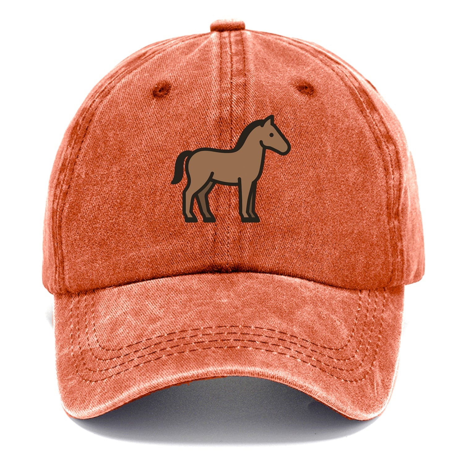 Horse - Brown standing pose flat side profile - Classic Cap - Terracotta Clay(Orange)