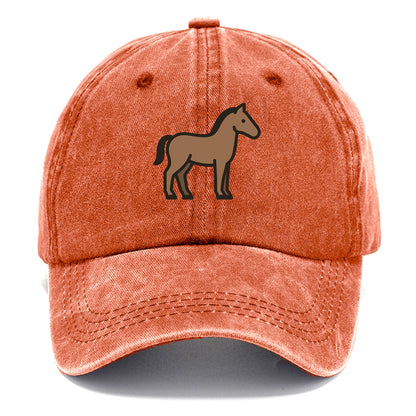 Horse - Brown standing pose flat side profile - Classic Cap - Terracotta Clay(Orange)