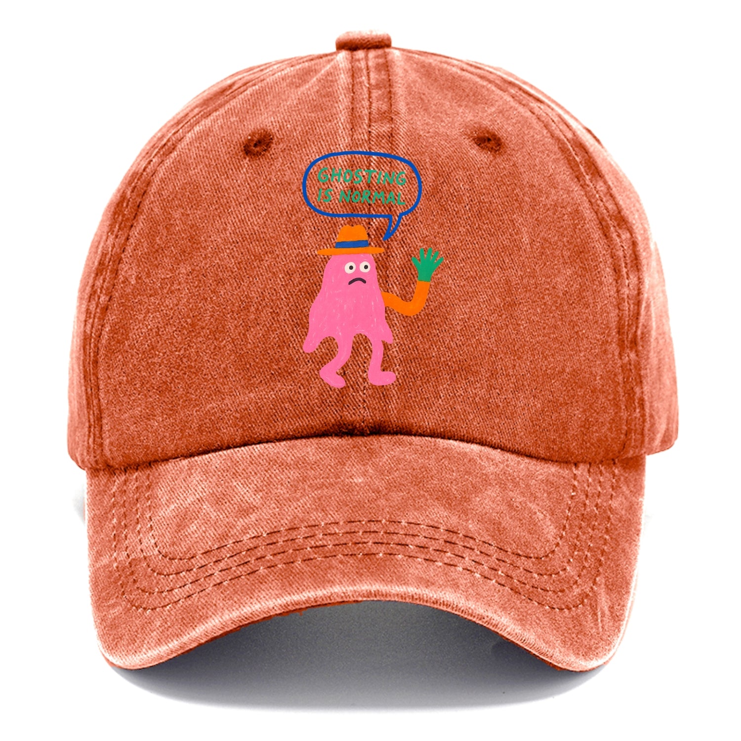 GHOSTING IS NORMAL | Transparent ghost texting - Classic Cap - Terracotta Clay(Orange)