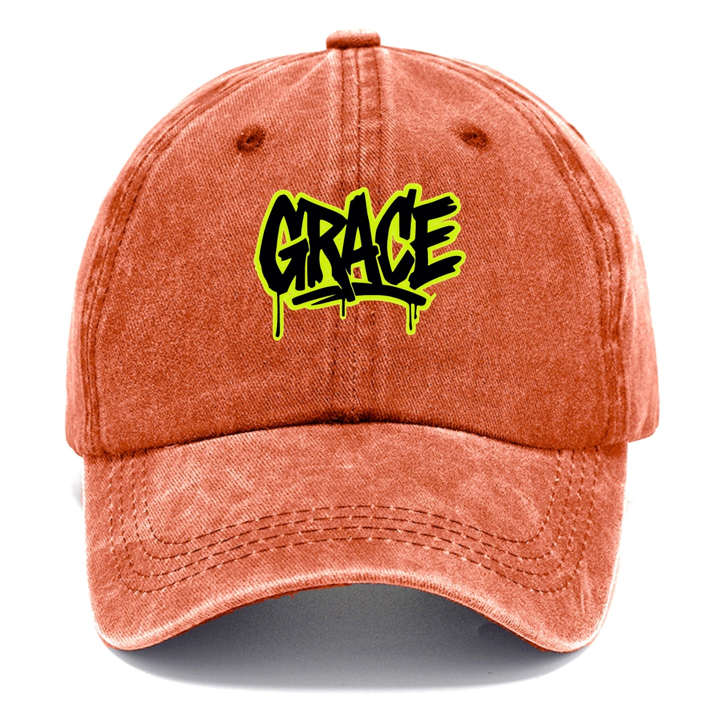 Bold typography design - "GRACE" - elegance under pressure, divine favor - Classic Cap - Terracotta Clay(Orange)