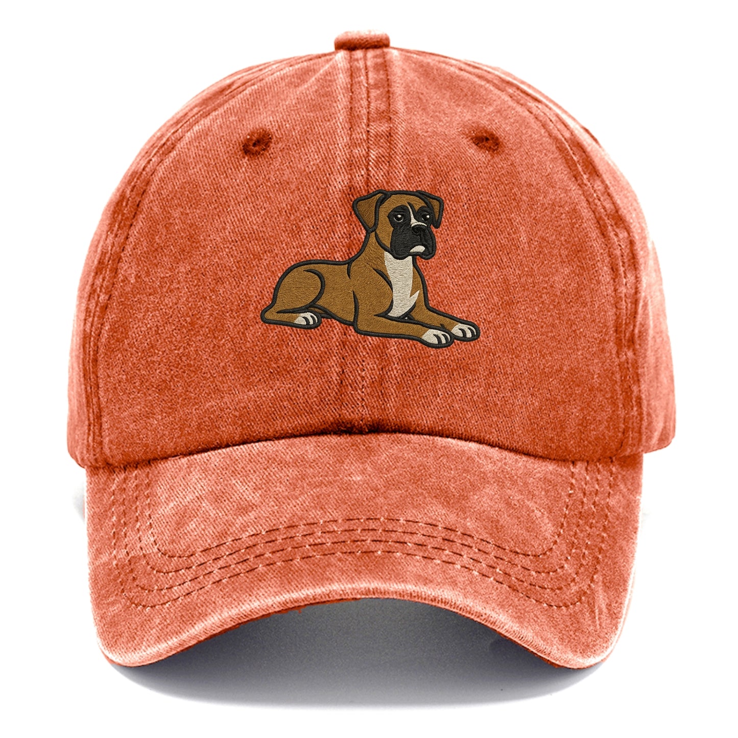 Boxer - Fawn colored relaxed lying down Classic Cap - Terracotta Clay(Orange)