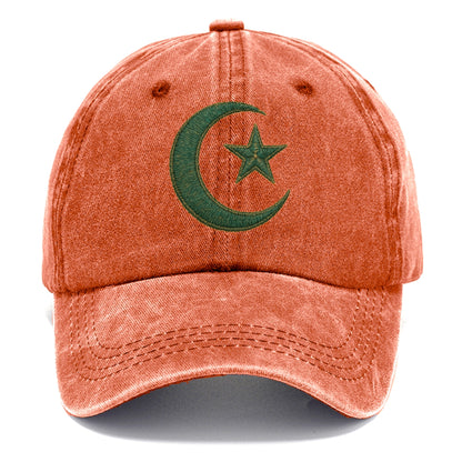 Crescent Moon and Star - Classic Cap - Terracotta Clay(Orange)