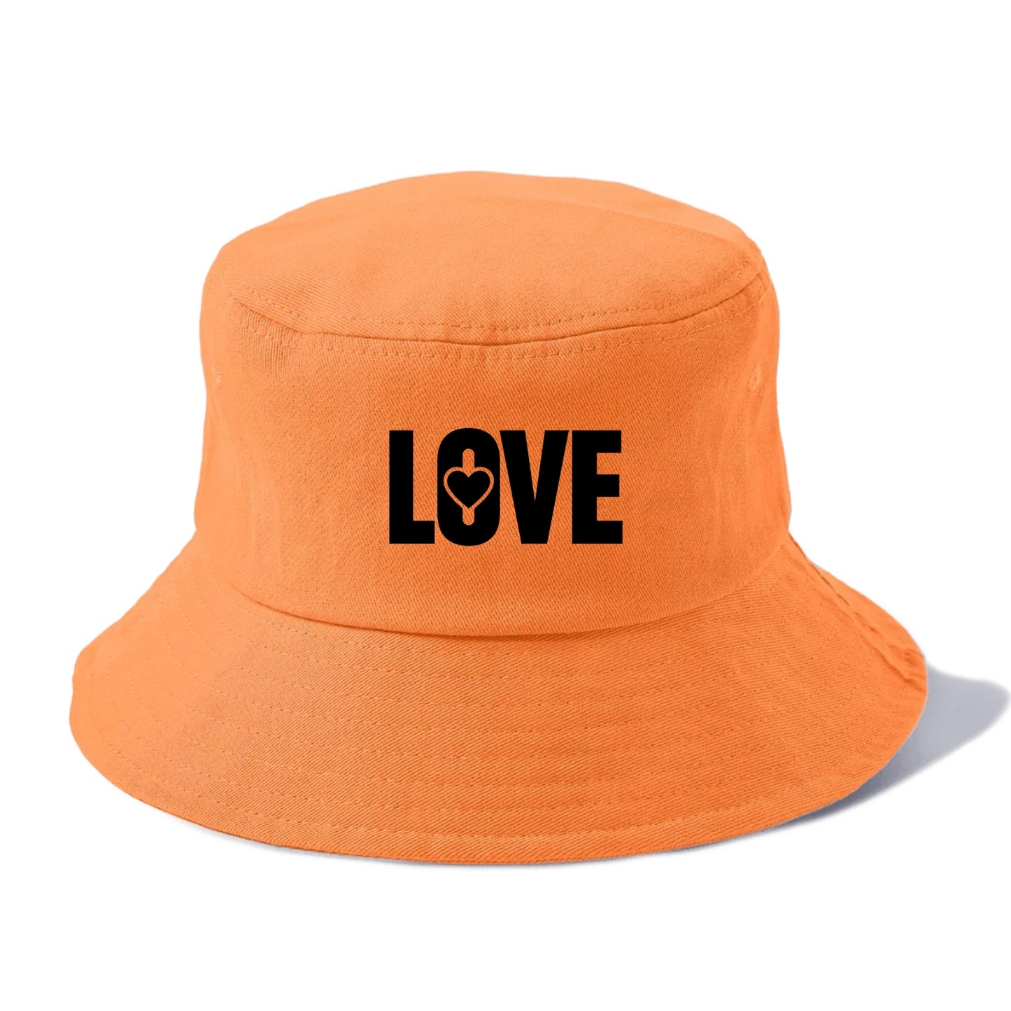 Bold typography design - "LOVE" - universal connection, heart centered - Bucket Hat - Terracotta Clay(Orange)