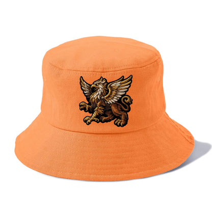 GRIFFIN BEAST - lion eagle hybrid in gold and brown , heraldic - Bucket Hat - Terracotta Clay(Orange)