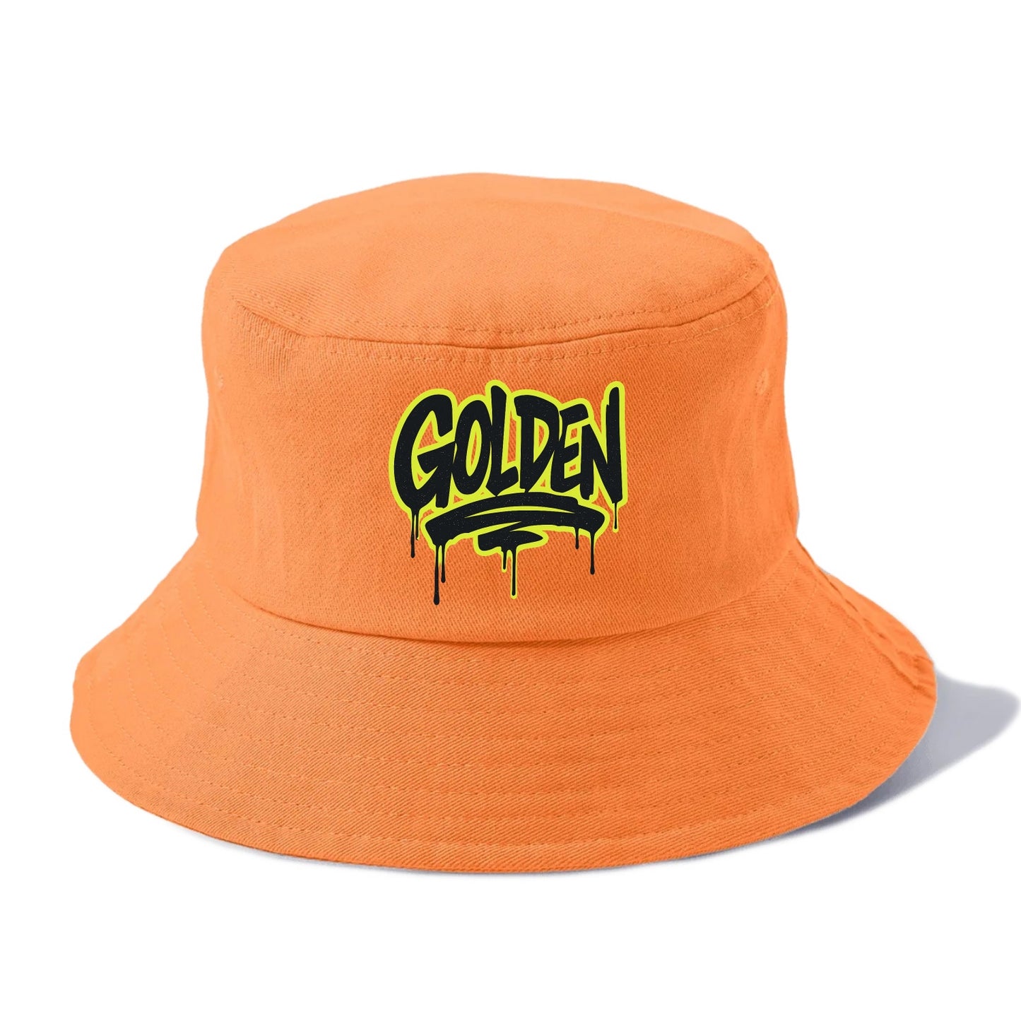 Bold typography design - "GOLDEN" - precious, valuable, excellent - Bucket Hat - Terracotta Clay(Orange)