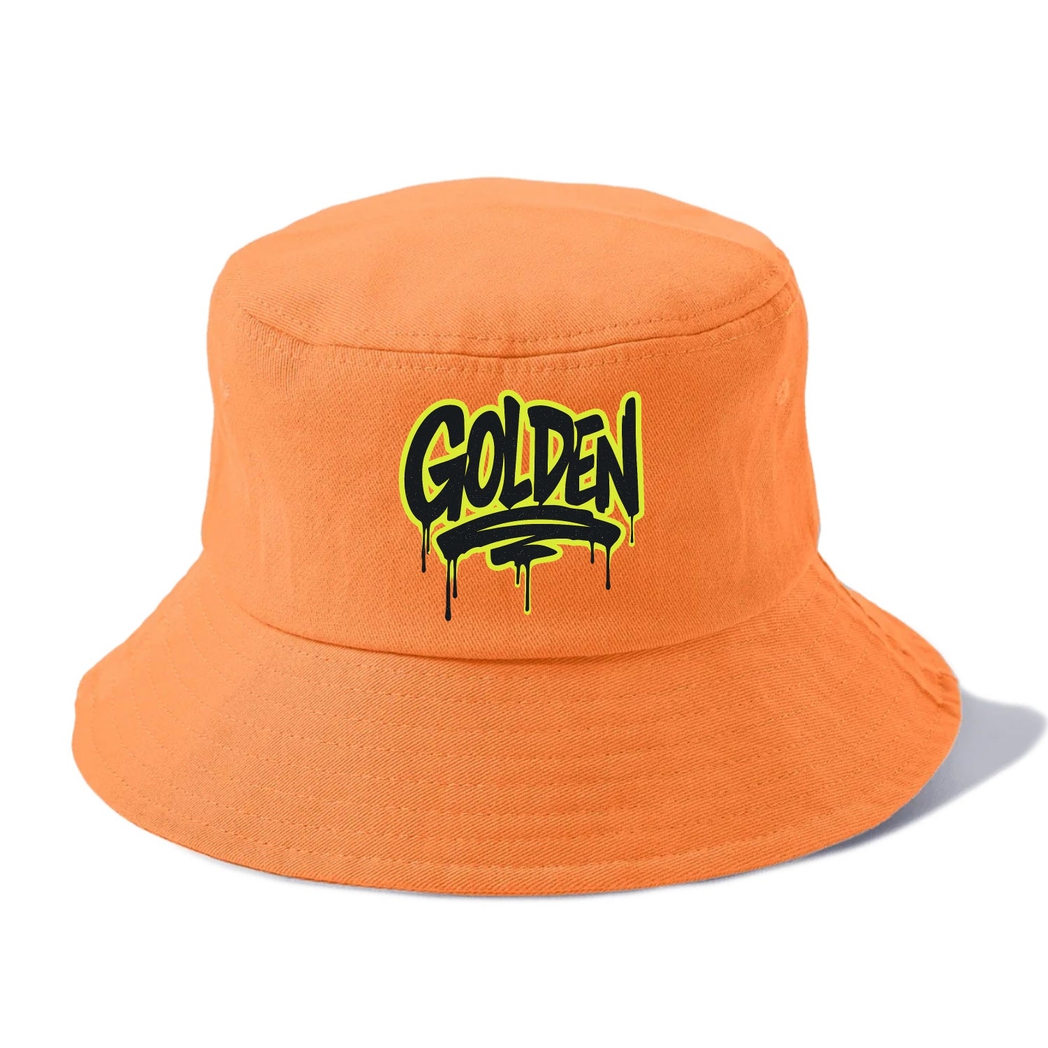 Bold typography design - "GOLDEN" - precious, valuable, excellent - Bucket Hat - Terracotta Clay(Orange)