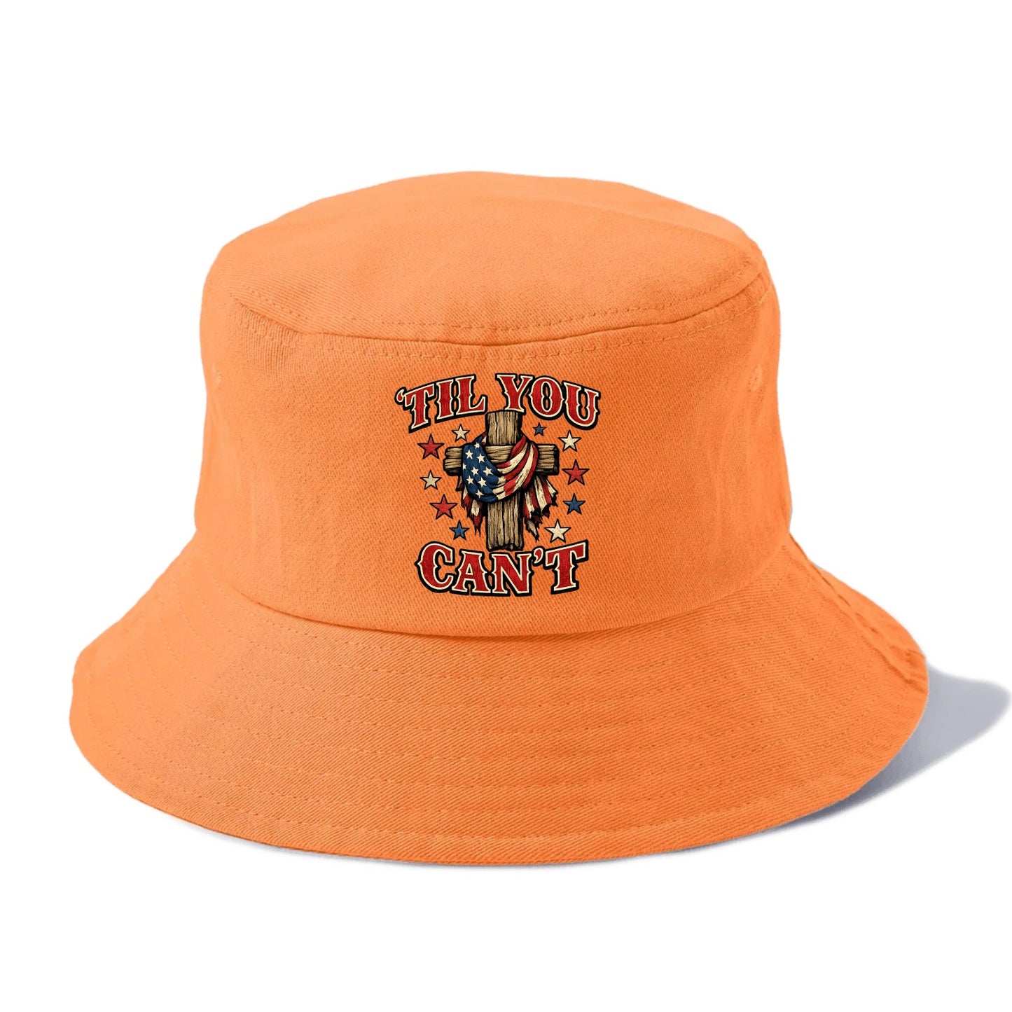Til You Cant - Flag Cross - Bucket Hat - Terracotta Clay(Orange)