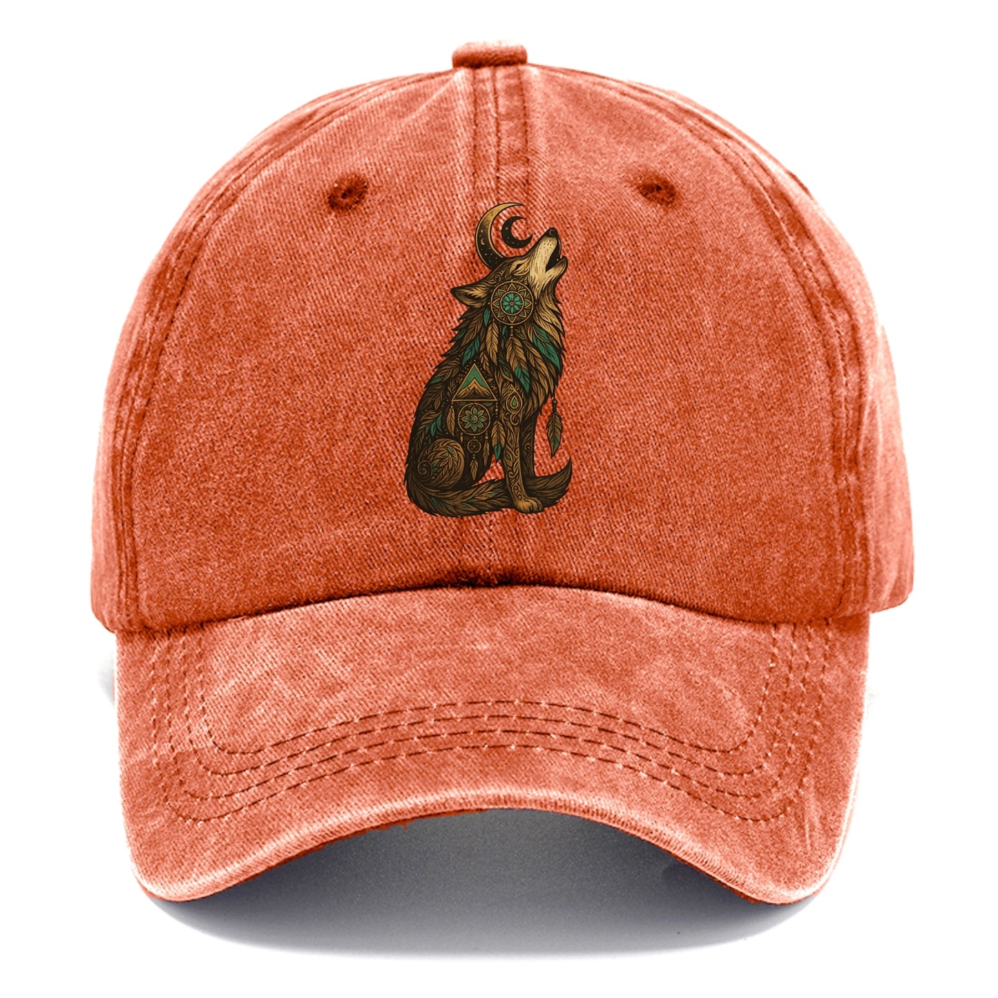 Celestial Moon Wolf  - Classic Cap - Terracotta Clay(Orange)