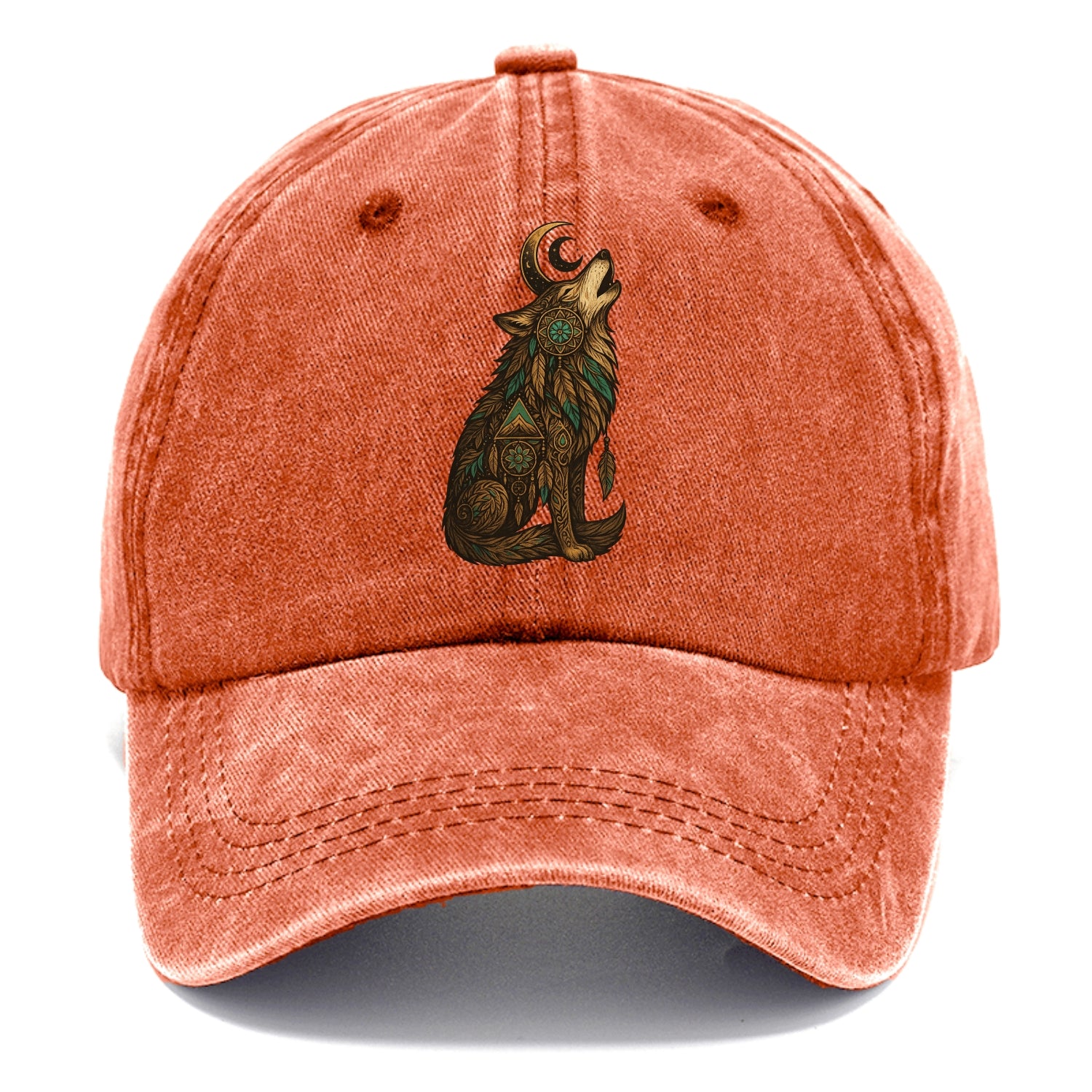 Celestial Moon Wolf  - Classic Cap - Terracotta Clay(Orange)