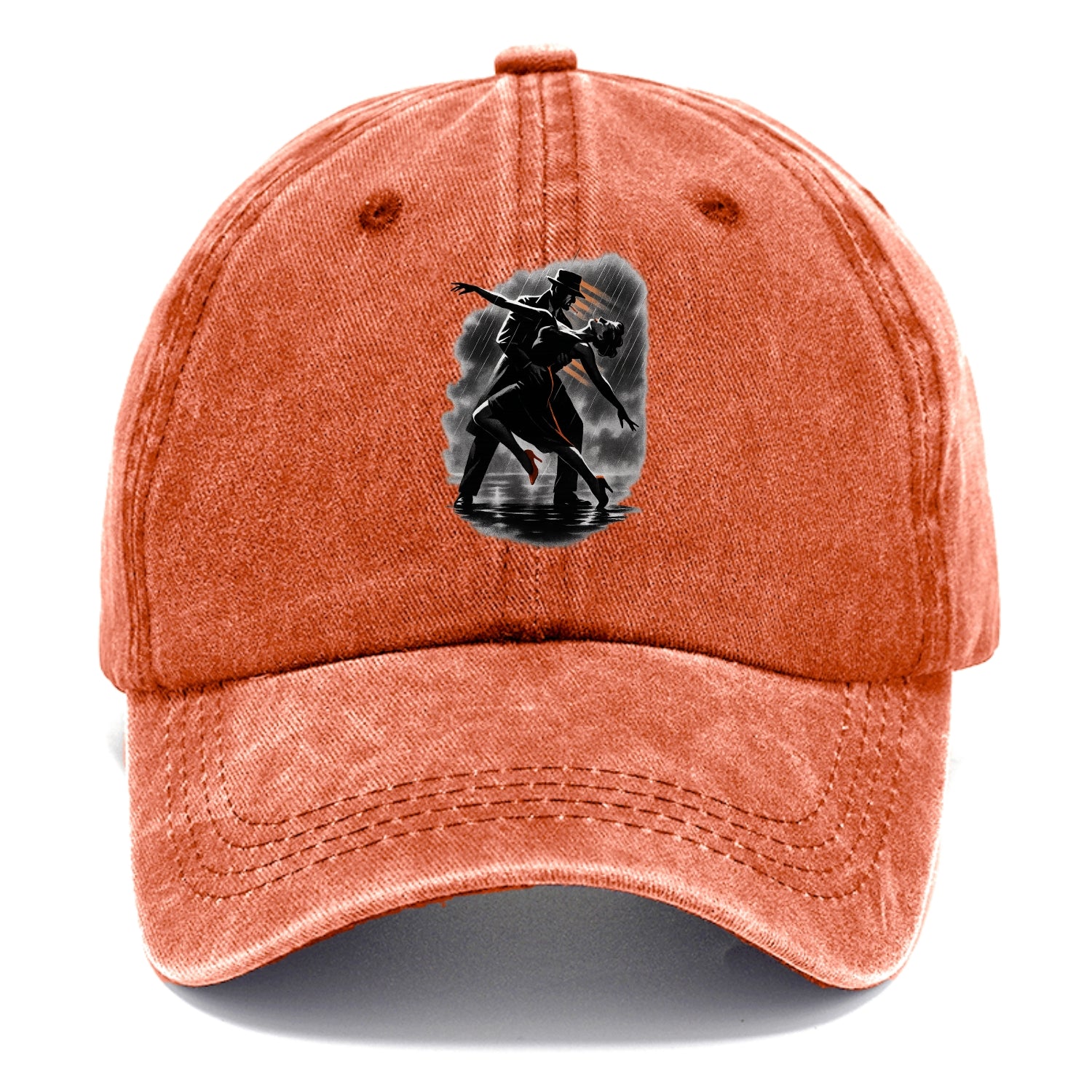 romantic dance pose with woman lifted in the air at lakeside - Classic Cap - Terracotta Clay(Orange)