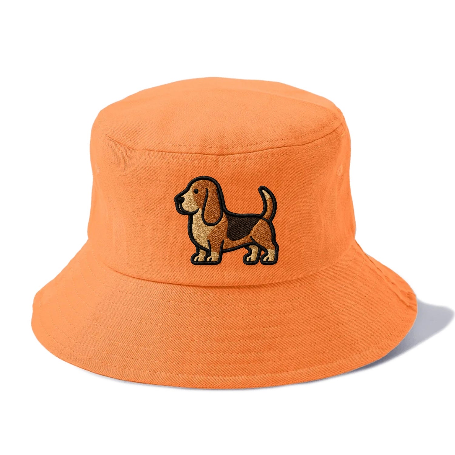 Basset Hound - Trendy low-rider design with prominent black outline - Bucket Hat - Terracotta Clay(Orange)