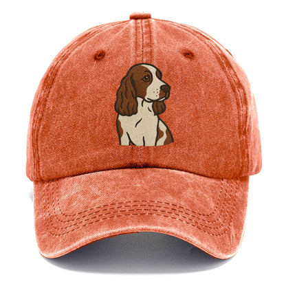 English Cocker Spaniel - Liver and white embroidered design - Classic Cap - Terracotta Clay(Orange)