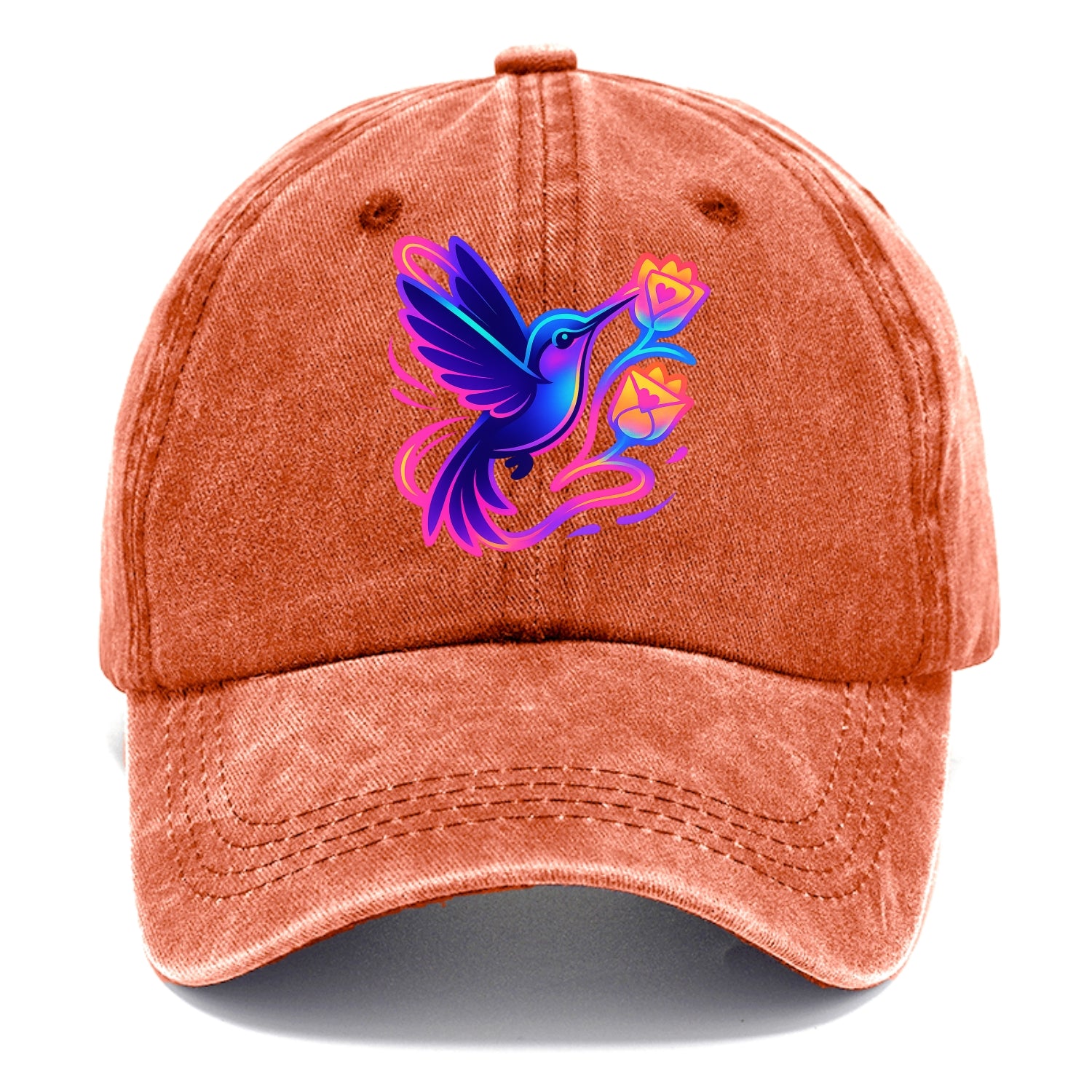 Hummingbird delivering miniature love letters tucked inside flower envelopes - Classic Cap - Terracotta Clay(Orange)