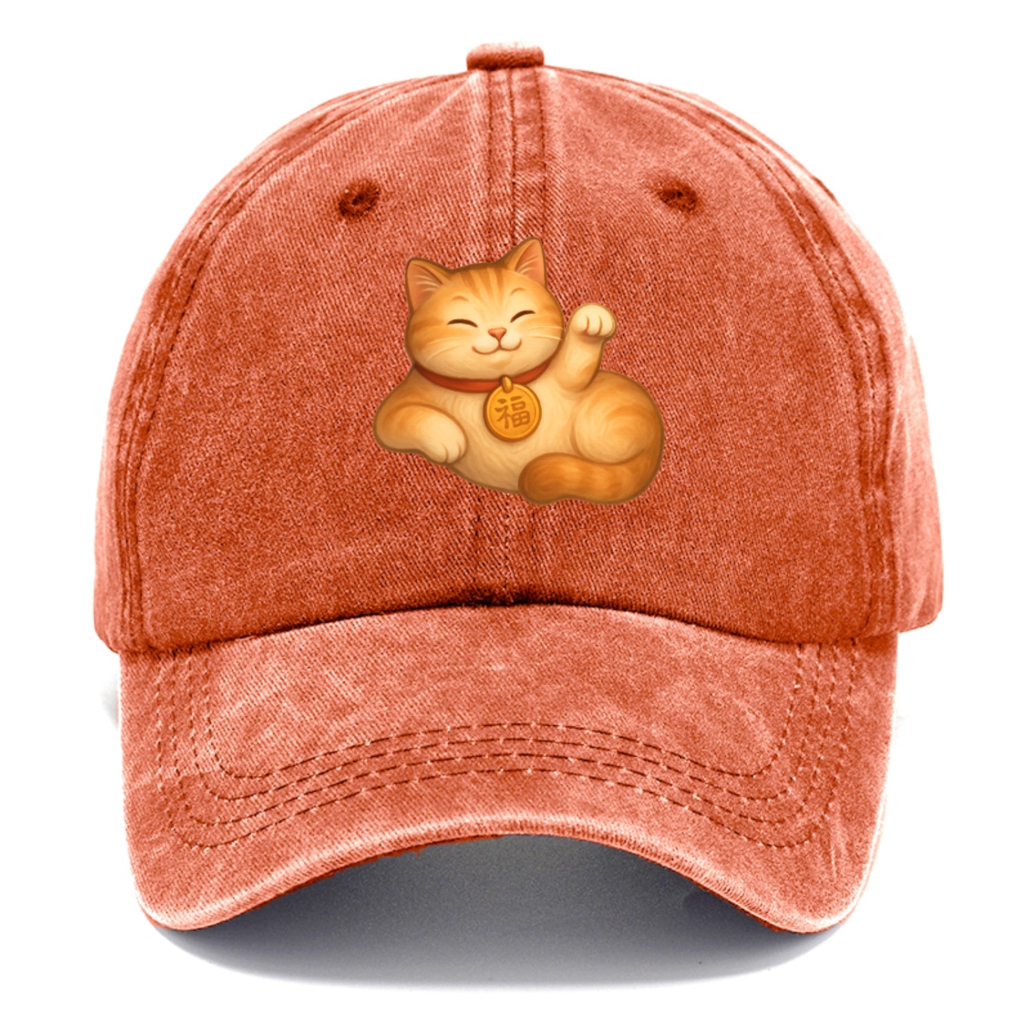 Maneki Neko Pose - Classic Cap - Terracotta Clay(Orange)