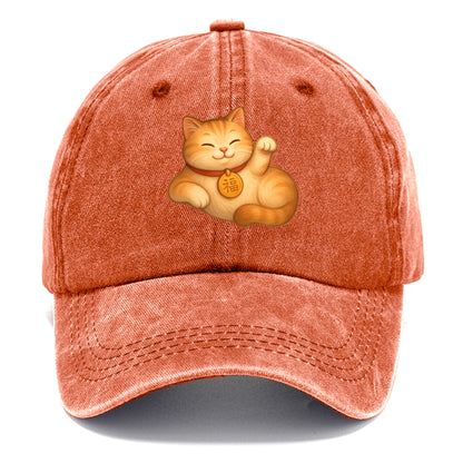 Maneki Neko Pose - Classic Cap - Terracotta Clay(Orange)