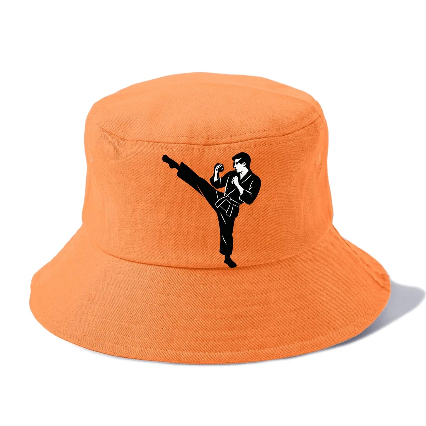 Martial artist performing a high kick - Bucket Hat - Terracotta Clay(Orange)