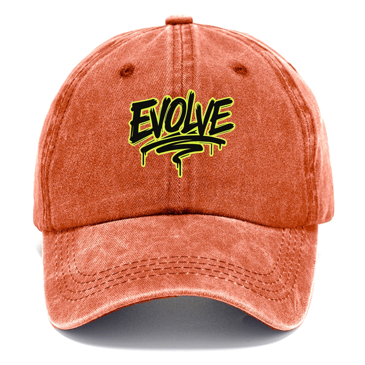 Bold typography design - "EVOLVE" - changing, becoming better - Classic Cap - Terracotta Clay(Orange)