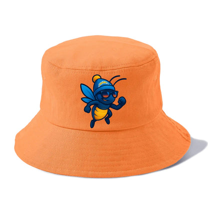 LA Lightning Bug wearing Chargers powder blue and gold beanie with pom pom and - Bucket Hat - Terracotta Clay(Orange)