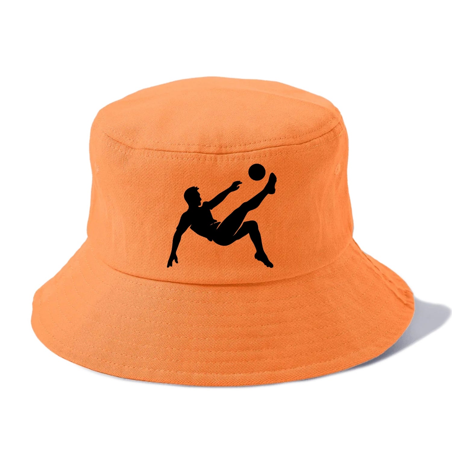 Soccer player kicking ball mid-air - Bucket Hat - Terracotta Clay(Orange)