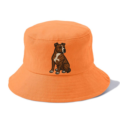 American Staffordshire Terrier - Brindle embroidered pose - Bucket Hat - Terracotta Clay(Orange)