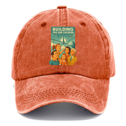 Multiple generations celebrating progress together - "Building for Our Children" - - Classic Cap - Terracotta Clay(Orange)