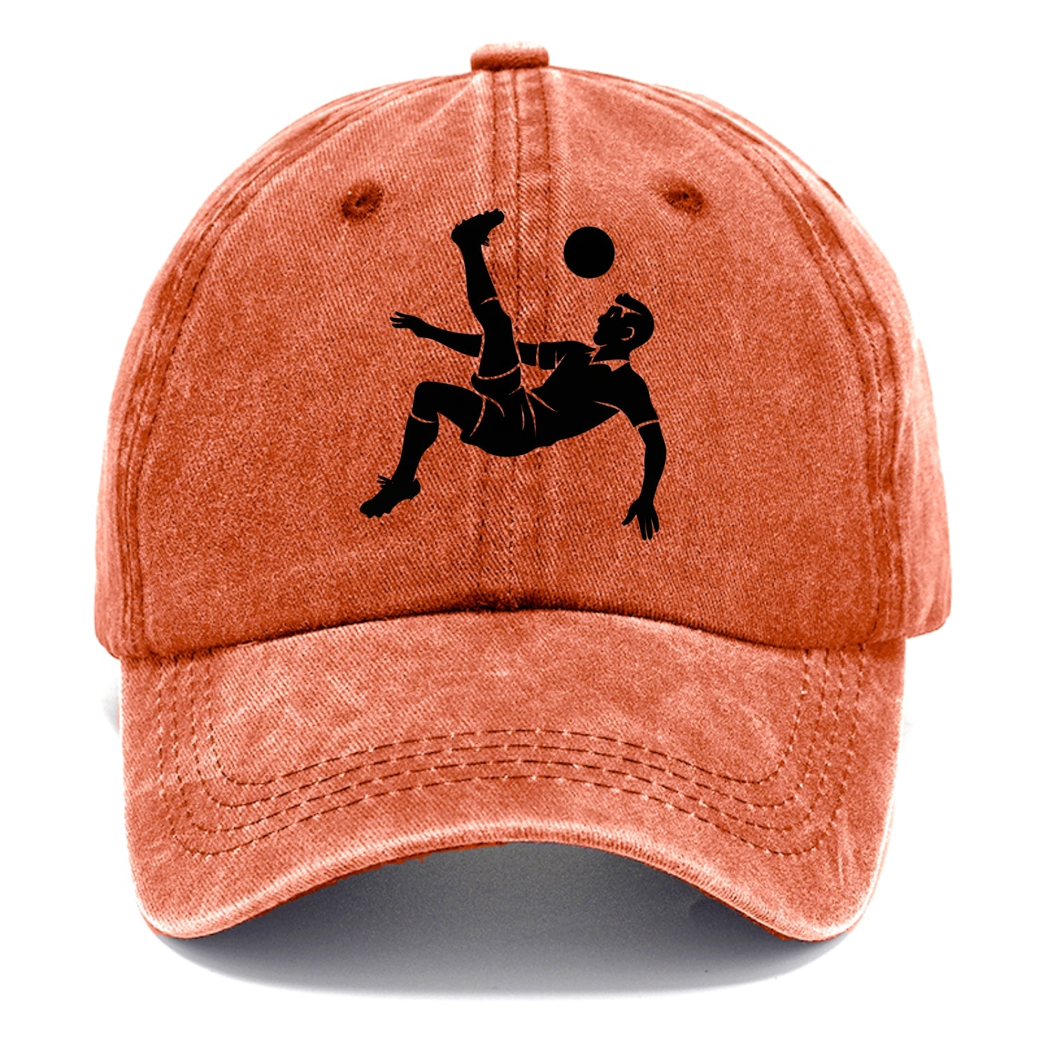 Soccer player doing a bicycle kick - Classic Cap - Terracotta Clay(Orange)