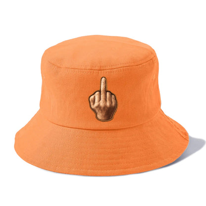 MIDDLE FINGER - hand gesture in skin tone , attitude - Bucket Hat - Terracotta Clay(Orange)