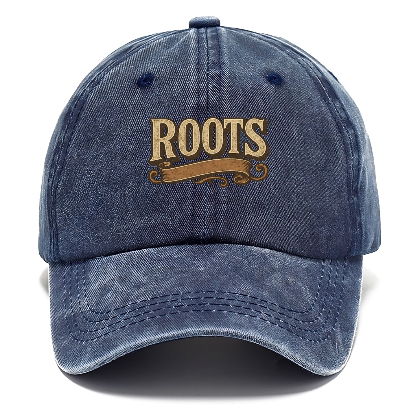 Bold typography design - "ROOTS" - where you come from, heritage - Classic Cap - Twilight Navy(Blue)