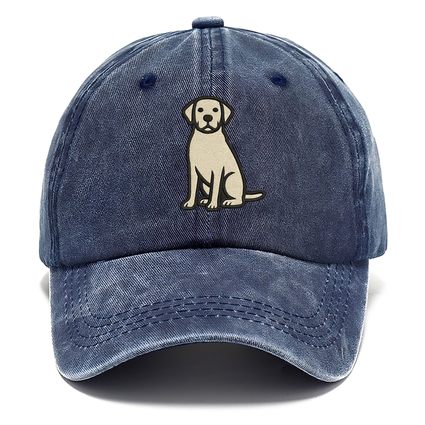 Goldador - Golden Lab mix sitting pose - Classic Cap - Twilight Navy(Blue)