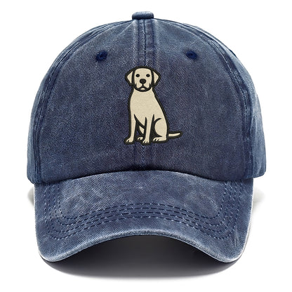 Goldador - Golden Lab mix sitting pose - Classic Cap - Twilight Navy(Blue)