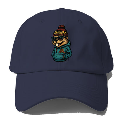 Minneapolis Gopher wearing Minnesota beanie with M patch - Baseball Cap For Big Heads - Twilight Navy(Blue)