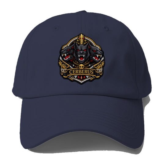 CERBERUS THREE HEADS - triple hound in black and red , underworld - Baseball Cap - Twilight Navy(Blue)