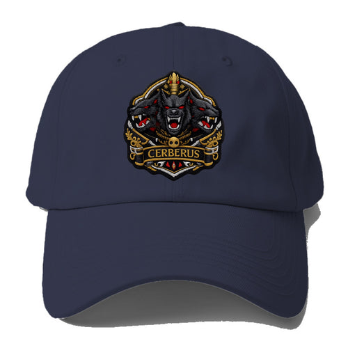 CERBERUS THREE HEADS - triple hound in black and red , underworld - Baseball Cap